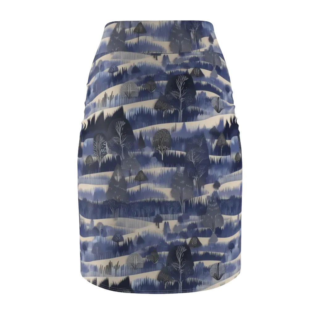 Indigo Winterwood on Pencil Skirt — Back