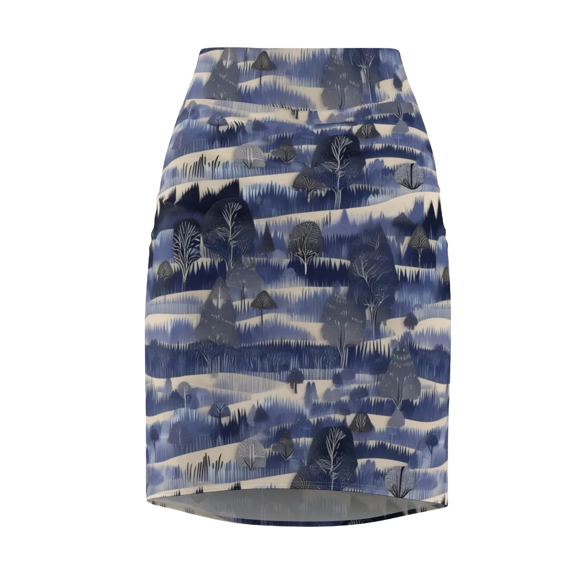 Indigo Winterwood on Pencil Skirt — Front