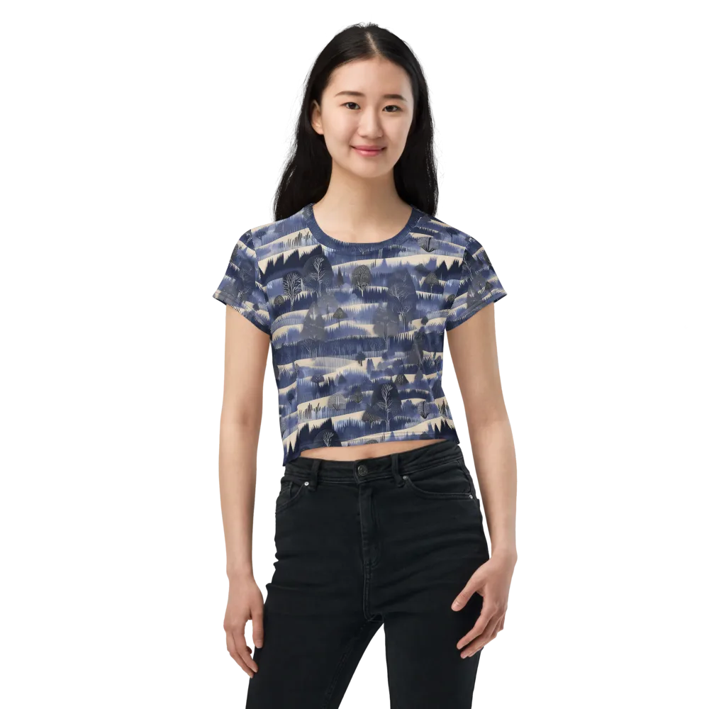 Indigo Winterwood on Crop Tee — Front