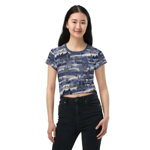 Indigo Winterwood on a Crop Tee