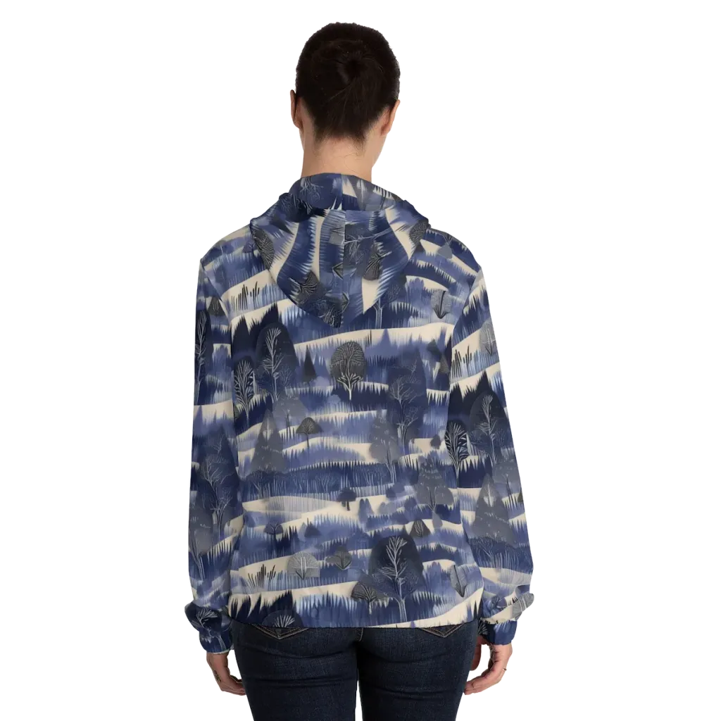 Indigo Winterwood on Women's Full-Zip Hoodie — Back On Person