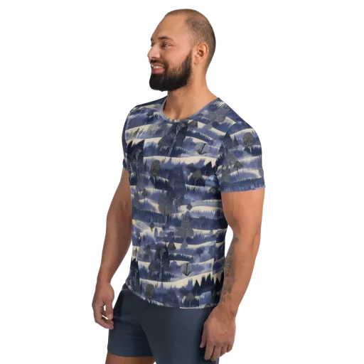 Indigo Winterwood on a Men's Athletic T-Shirt