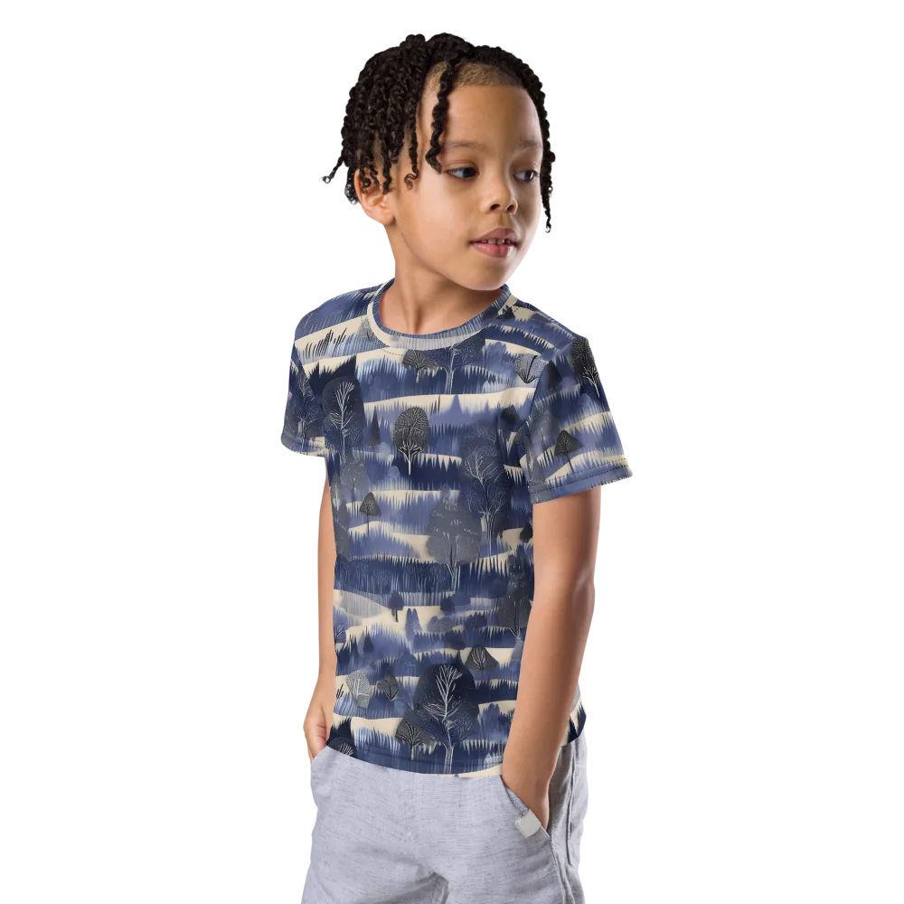 Indigo Winterwood on Kids Crew Neck T-Shirt — Left Front