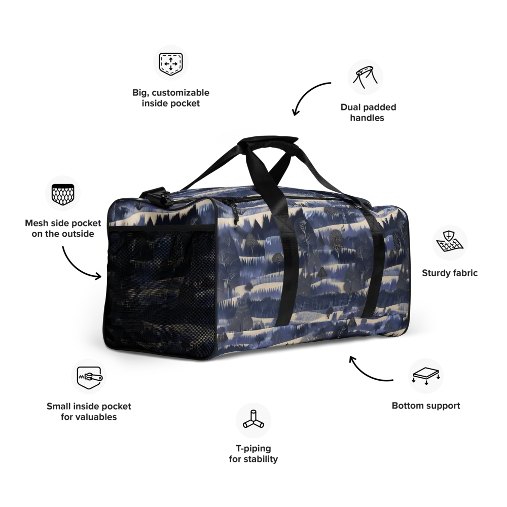 Indigo Winterwood on Duffle Bag — Right Front