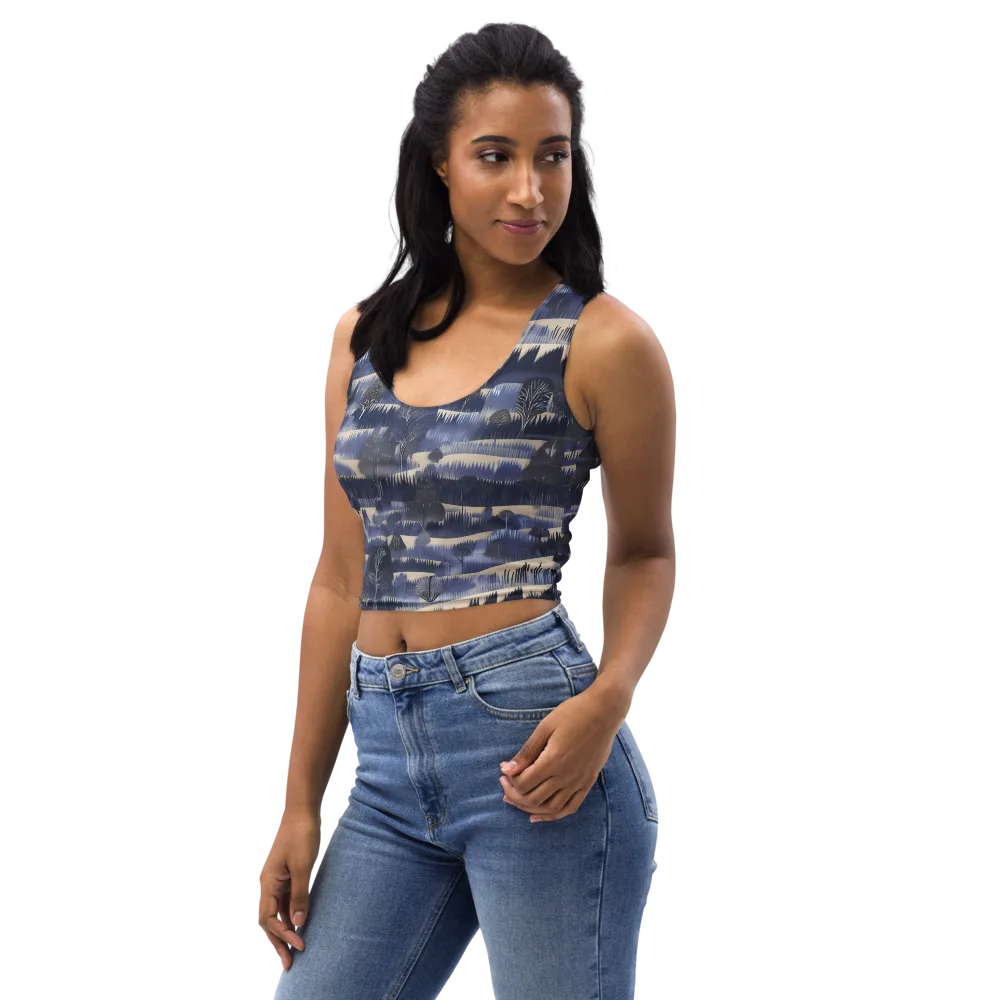 Indigo Winterwood on Crop Top — Left Front