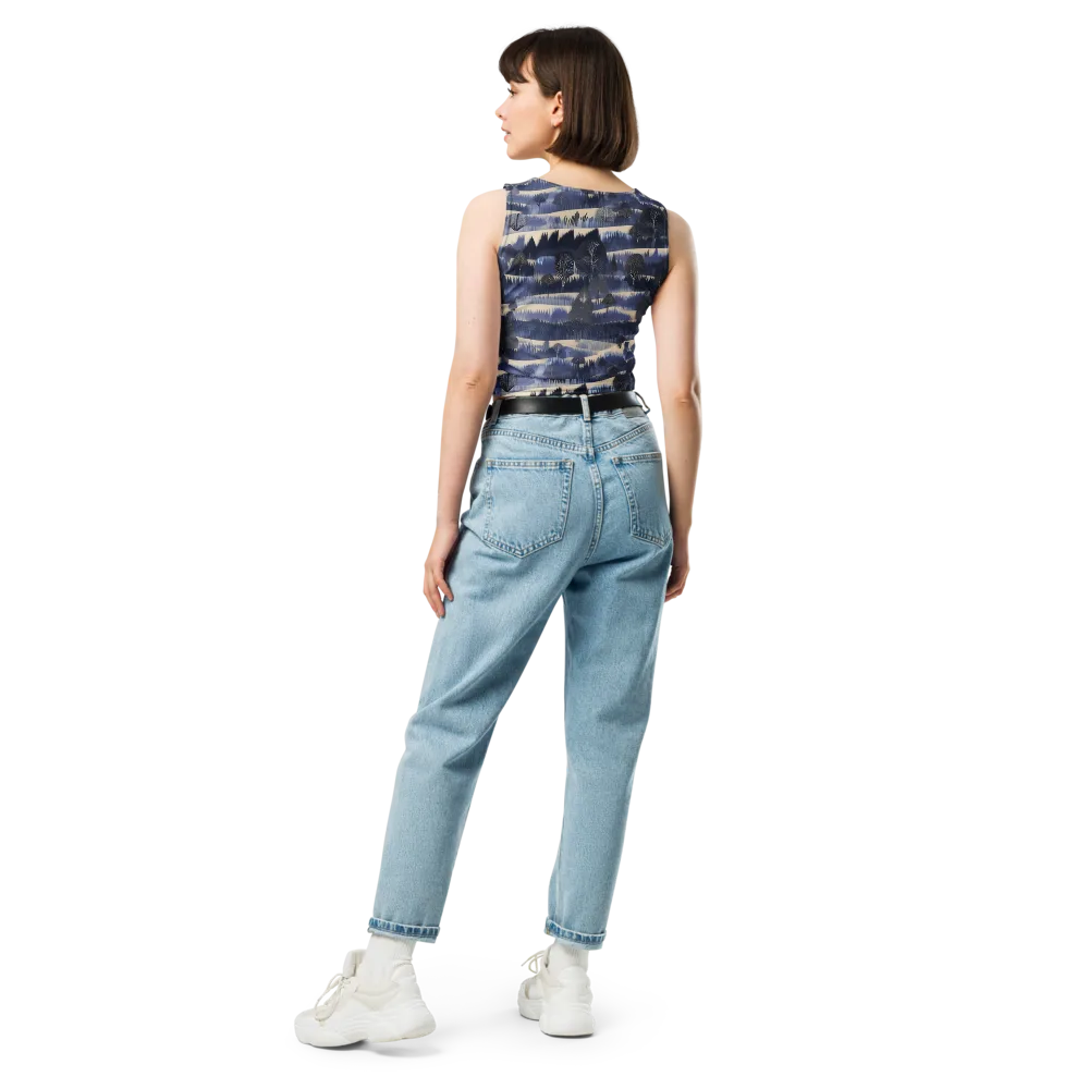 Indigo Winterwood on Crop Top — Back