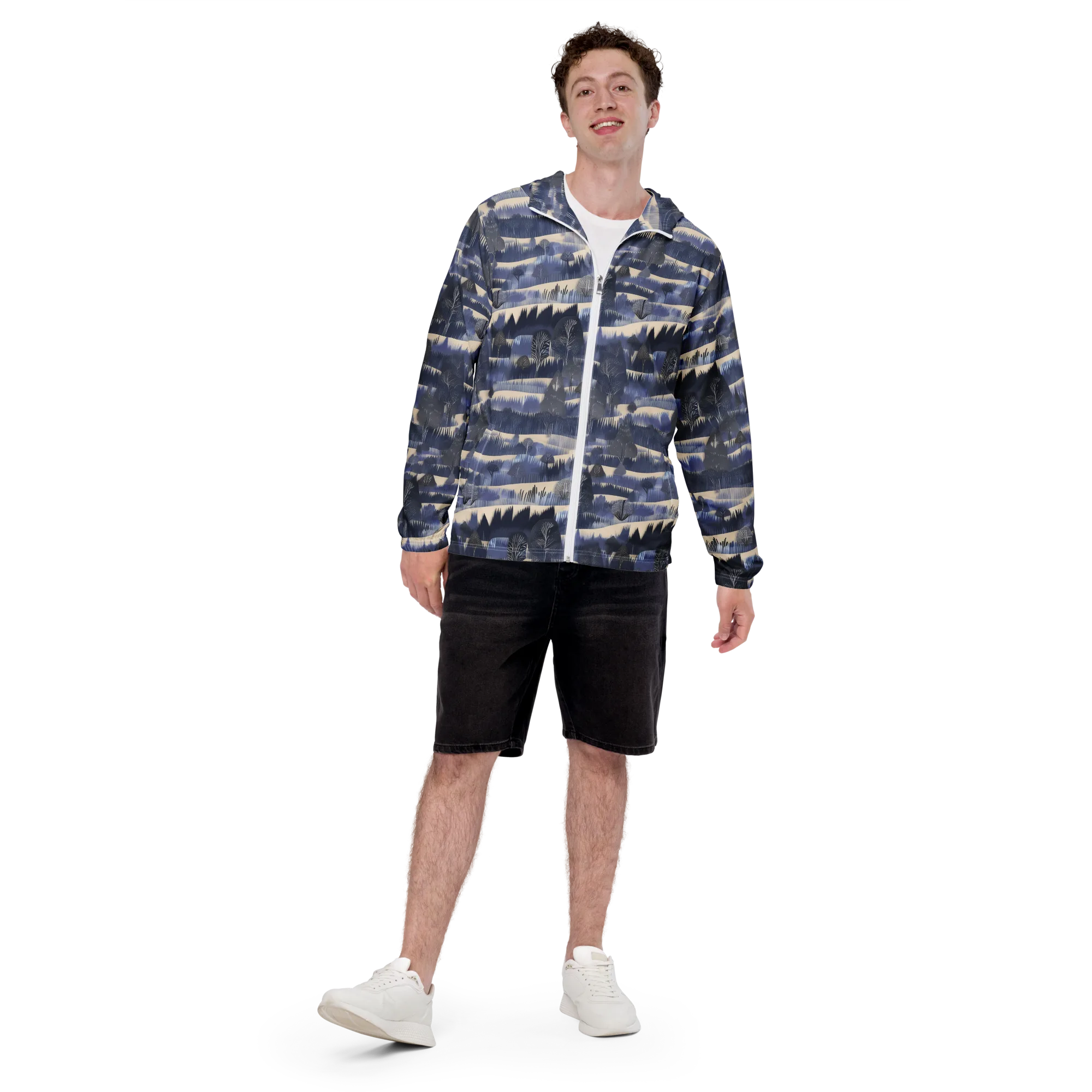 Indigo Winterwood on Men's Windbreaker — Front