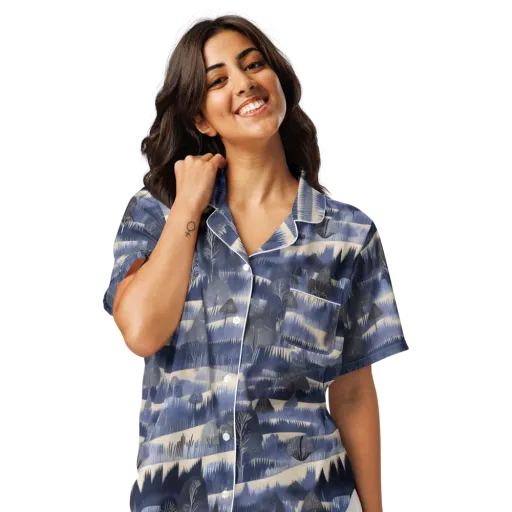 Indigo Winterwood on a Women's Short Sleeve Pajama Top