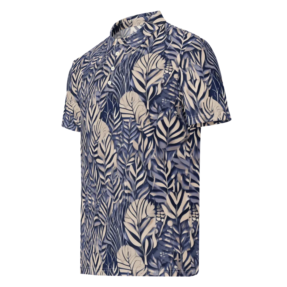 Moonlit Herbarium on Men's Slim Fit Polo Shirt — Left Front