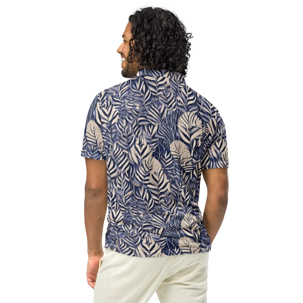 Moonlit Herbarium on Men's Slim Fit Polo Shirt — Back