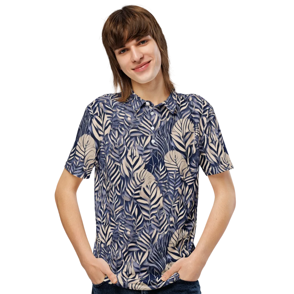Moonlit Herbarium on Men's Slim Fit Polo Shirt — Front