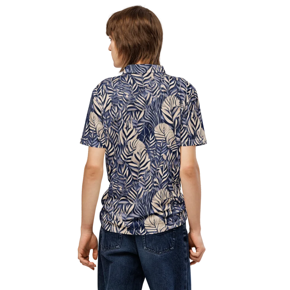 Moonlit Herbarium on Men's Slim Fit Polo Shirt — Back