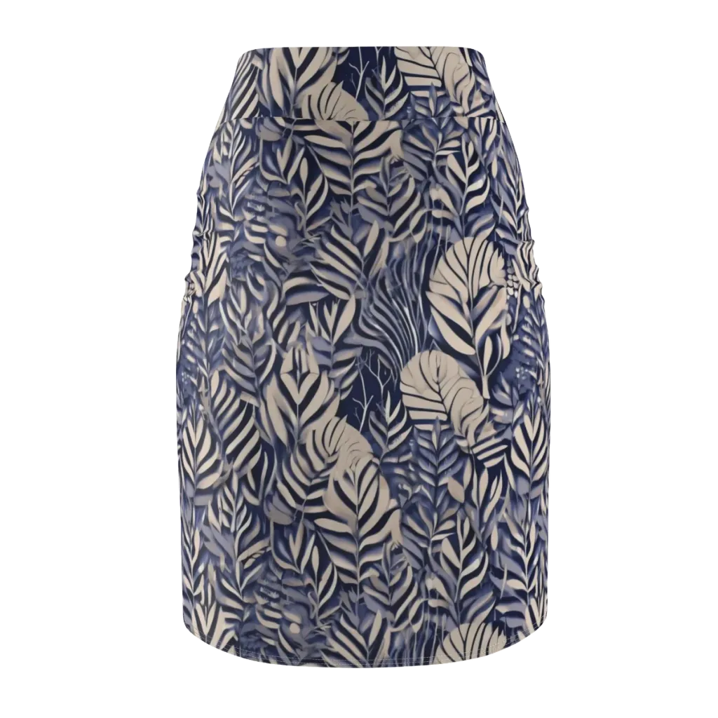 Moonlit Herbarium on Pencil Skirt — Back