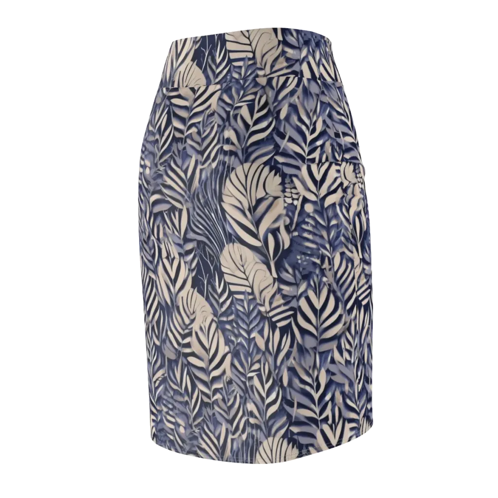 Moonlit Herbarium on Pencil Skirt — Back Side
