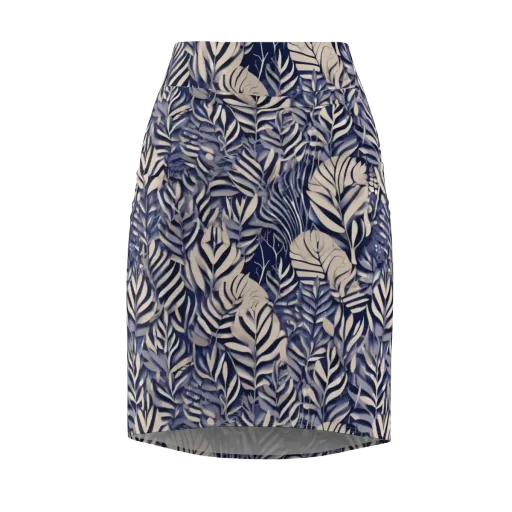 Moonlit Herbarium on a Pencil Skirt