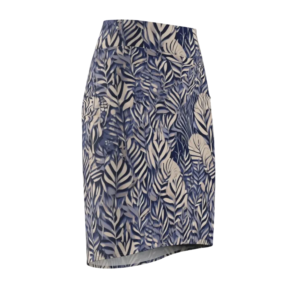 Moonlit Herbarium on Pencil Skirt — Front Side