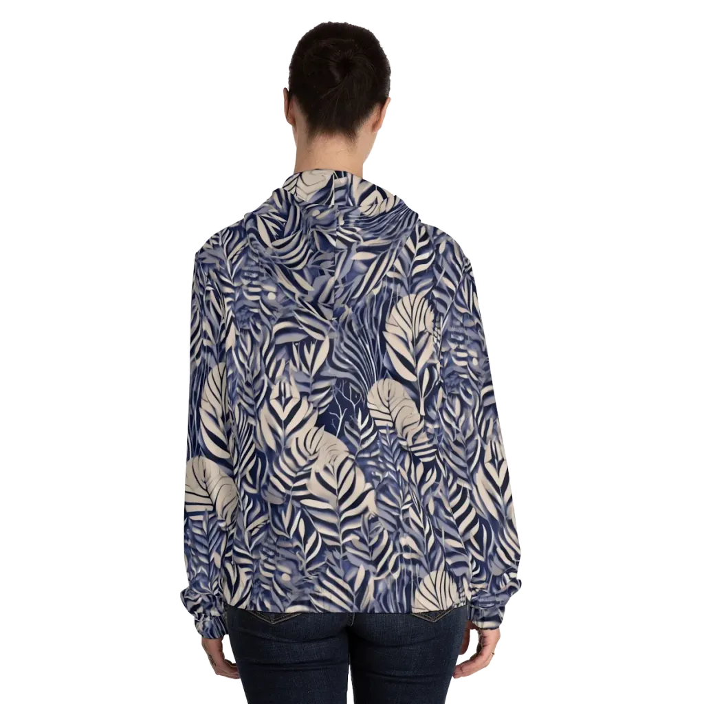 Moonlit Herbarium on Women's Full-Zip Hoodie — Back On Person