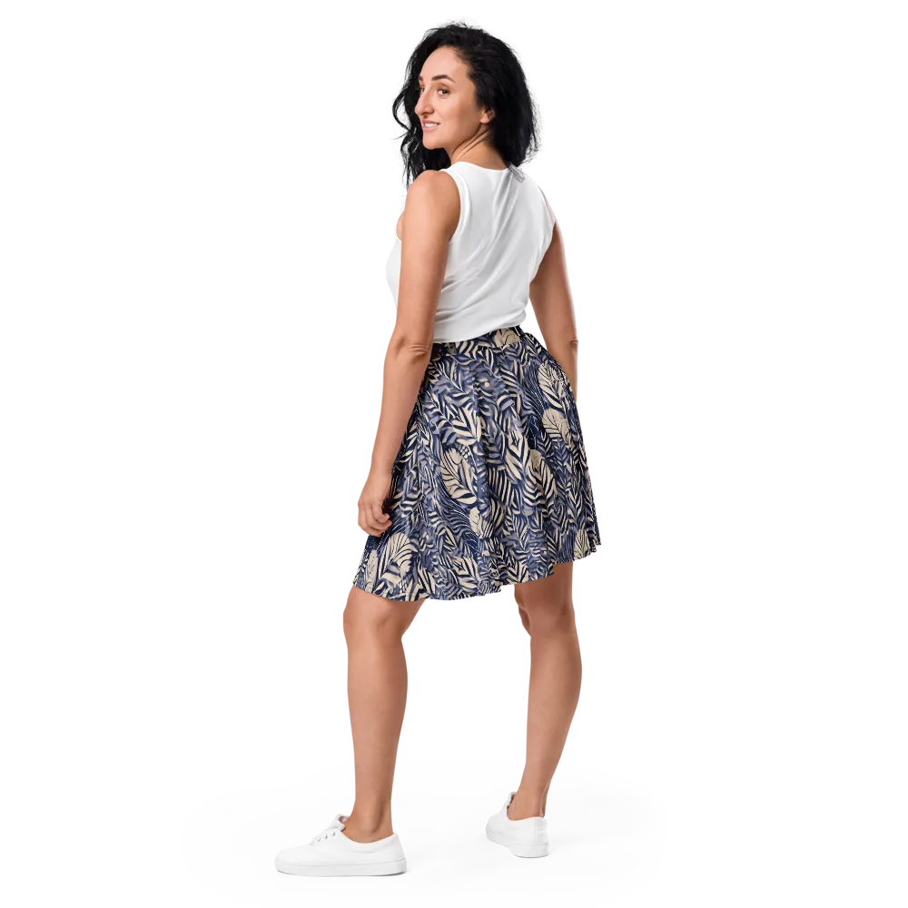 Moonlit Herbarium on Skater Skirt — Back