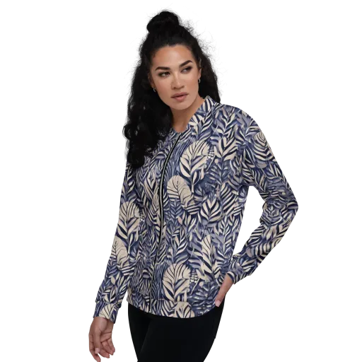 Moonlit Herbarium on a Bomber Jacket