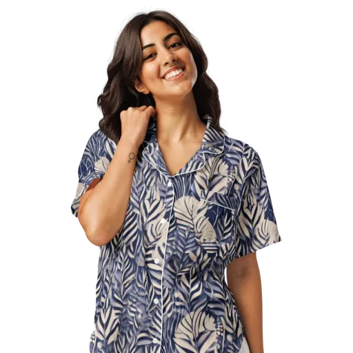 Moonlit Herbarium on a Women's Short Sleeve Pajama Top