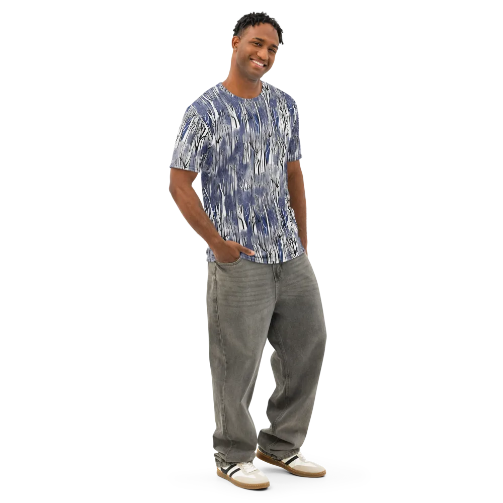 Bluewood Veil on Men's Cotton Crew Neck T-Shirt — Right Front