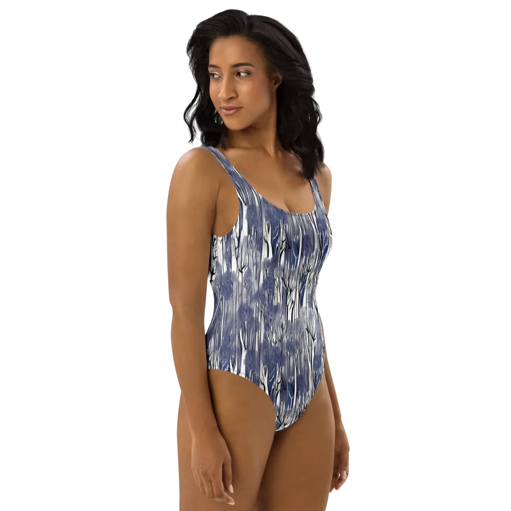 Bluewood Veil on One-Piece Swimsuit — Right