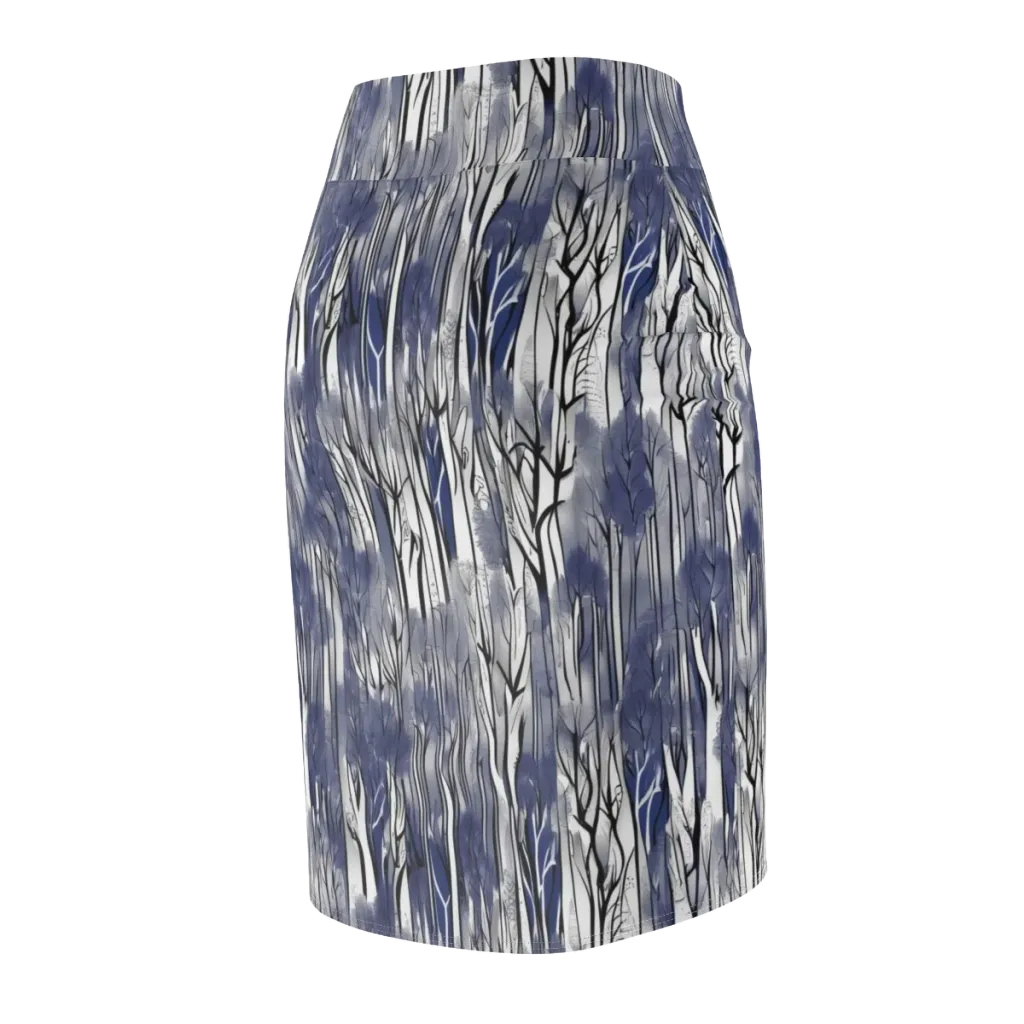 Bluewood Veil on Pencil Skirt — Back Side