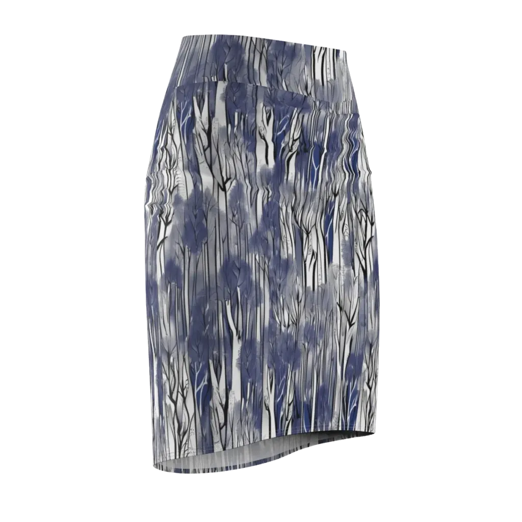 Bluewood Veil on Pencil Skirt — Front Side