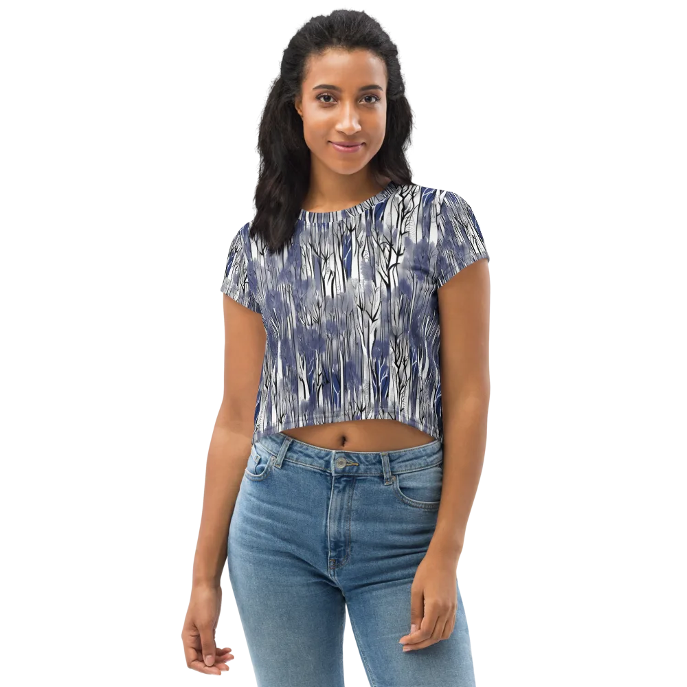 Bluewood Veil on Crop Tee — Front