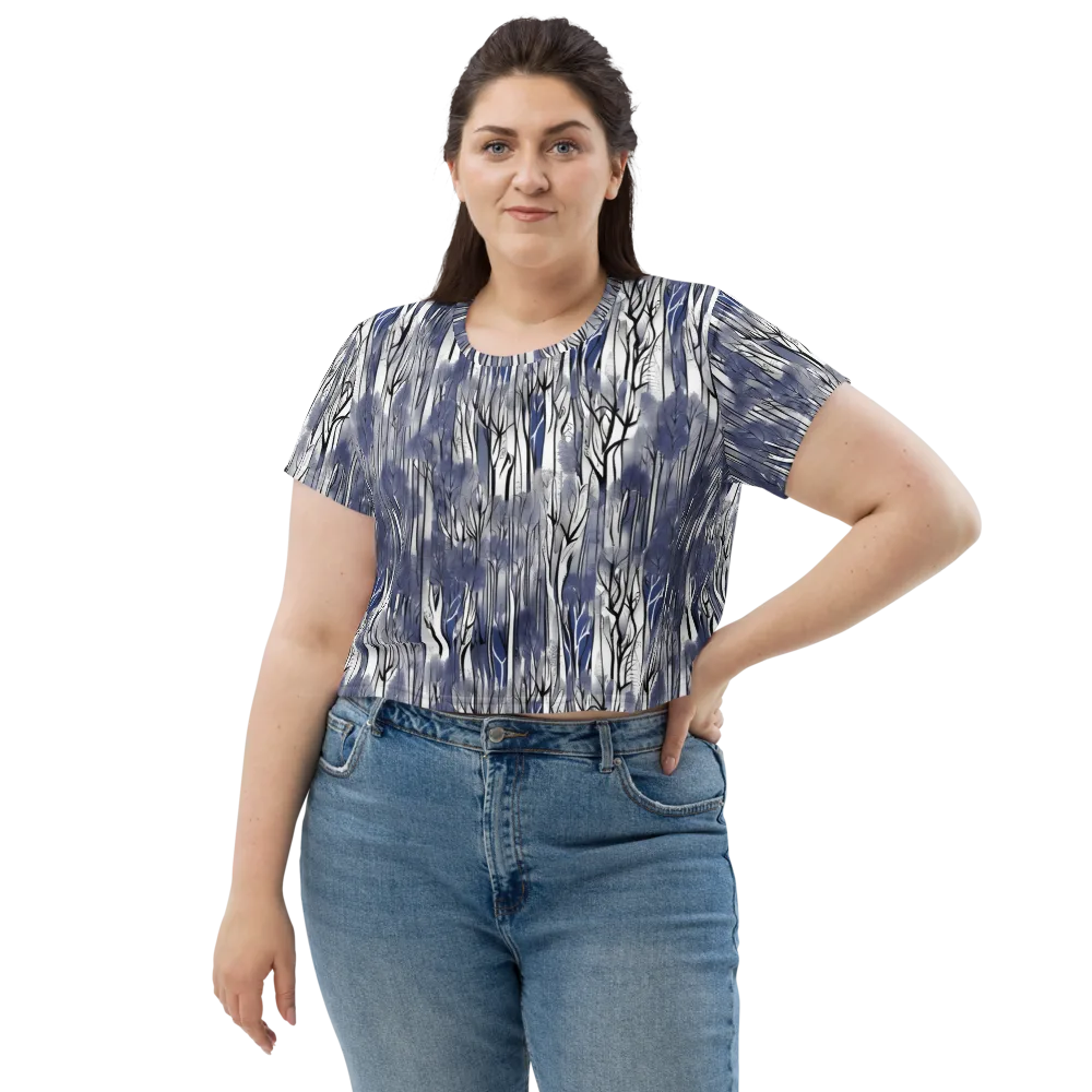Bluewood Veil on Crop Tee — Front