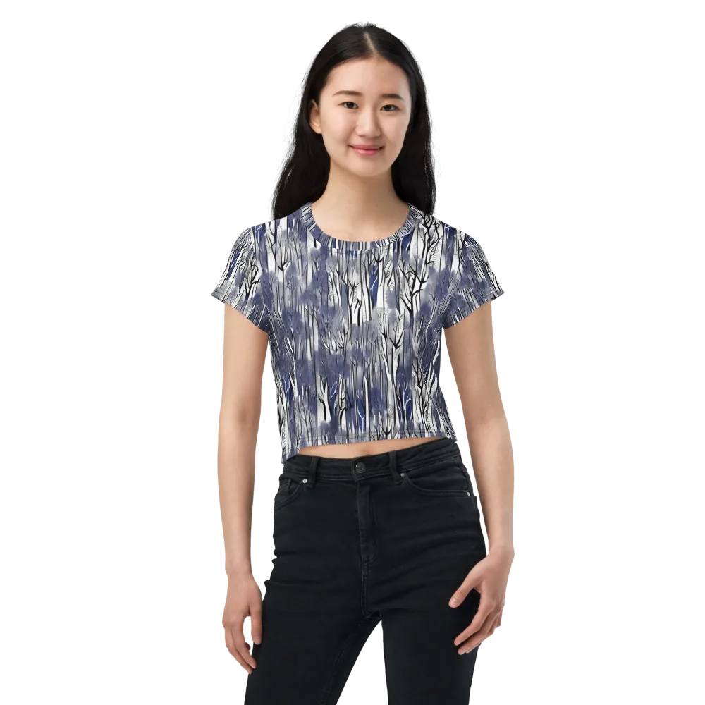 Bluewood Veil on Crop Tee — Front