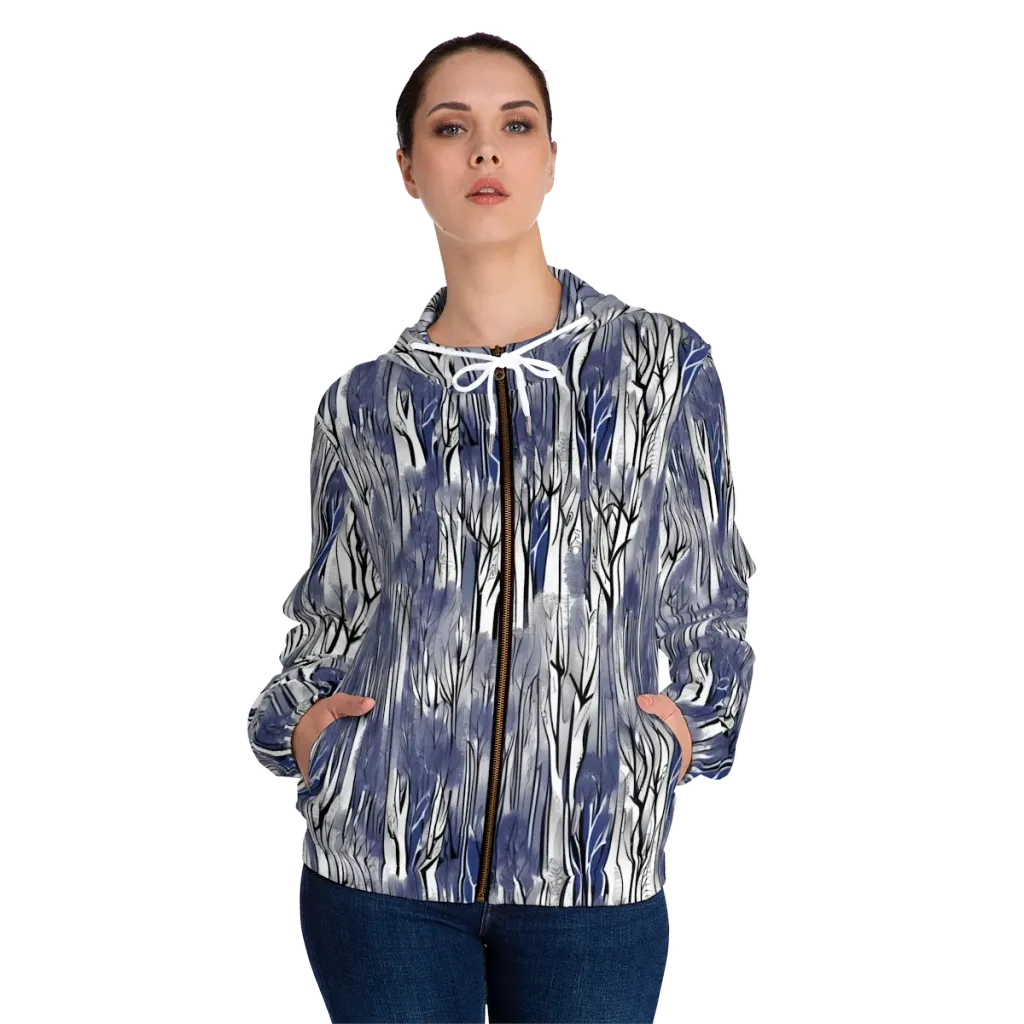 Bluewood Veil on Women's Full-Zip Hoodie — Front On Person