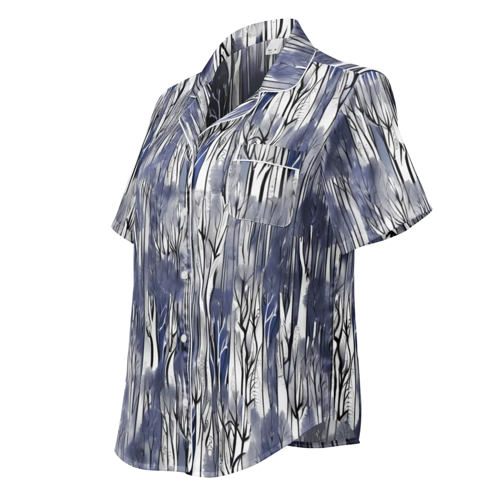 Bluewood Veil on Women's Short Sleeve Pajama Top — Left Front