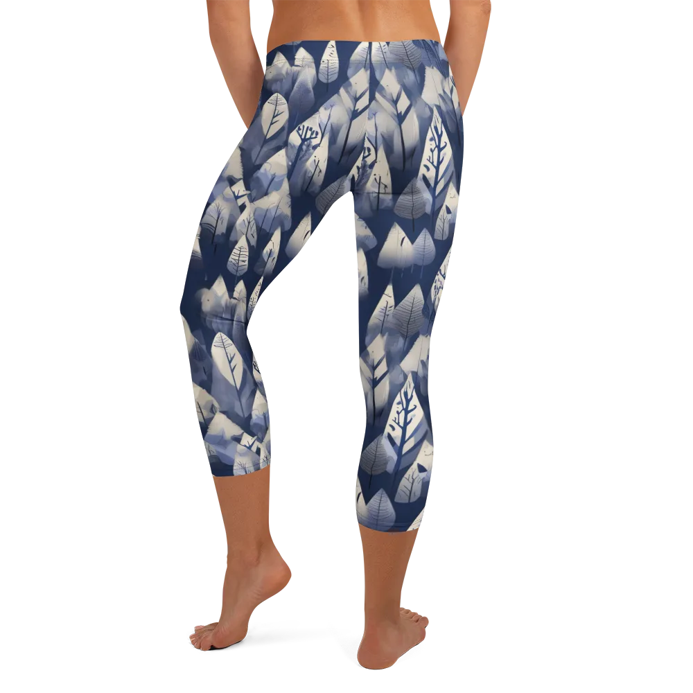 Winter Forest on Capri Leggings — Back