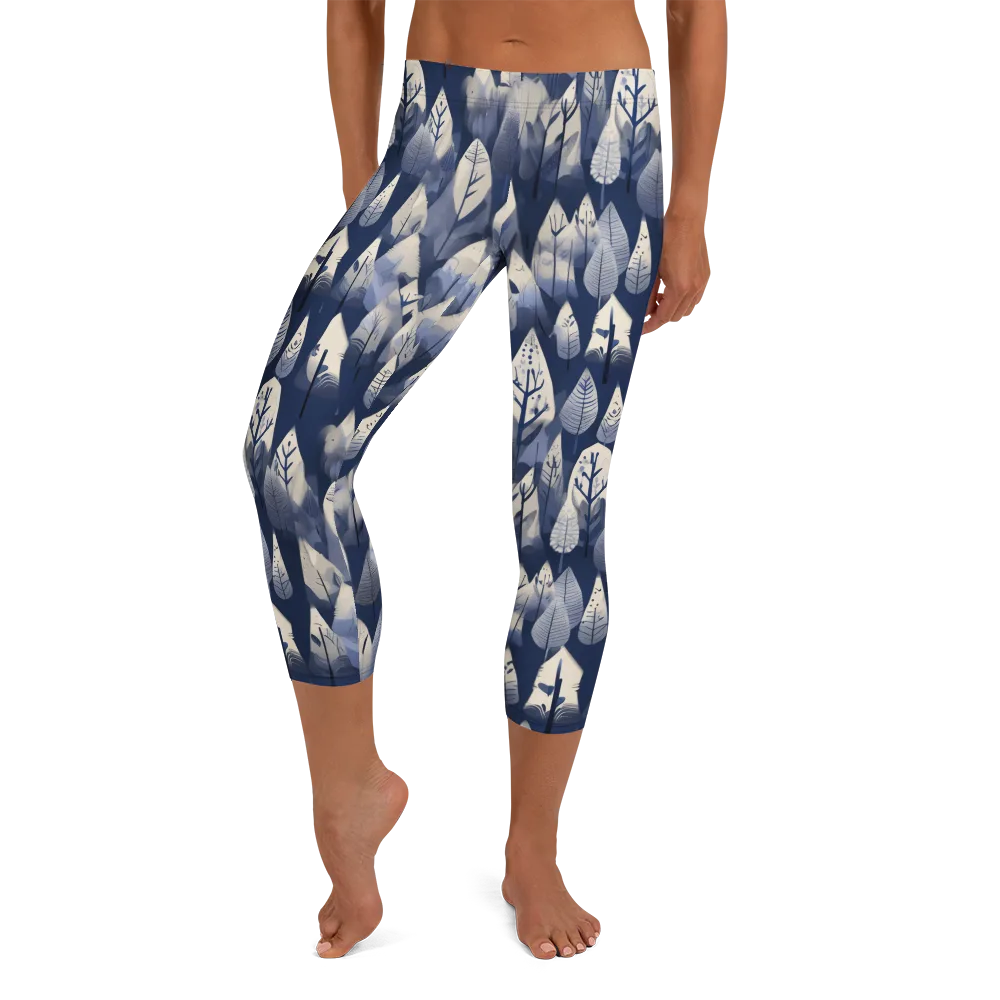 Winter Forest on Capri Leggings — Front
