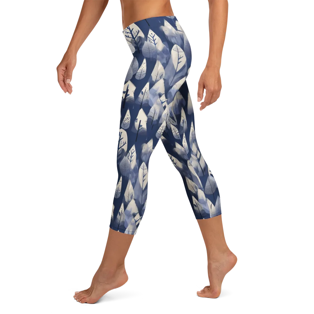 Winter Forest on Capri Leggings — Left