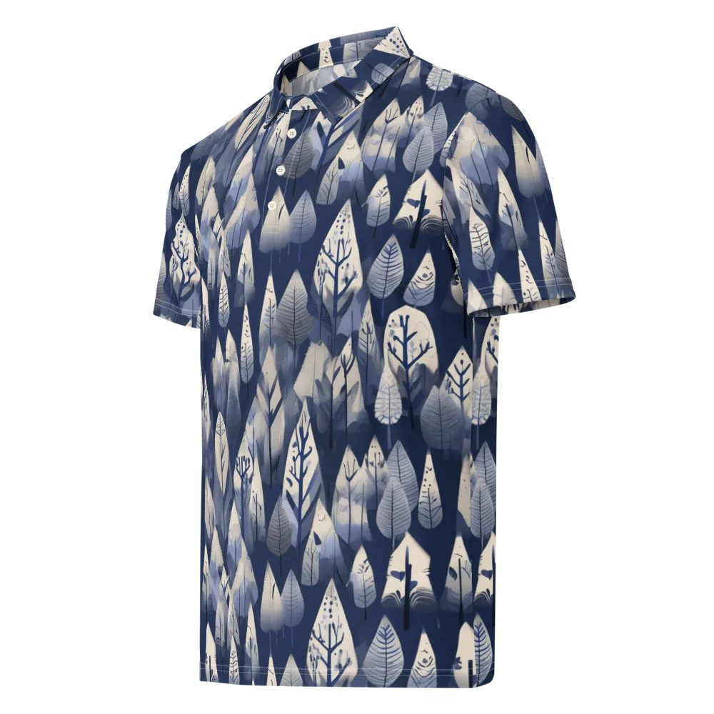 Winter Forest on Men's Slim Fit Polo Shirt — Left Front
