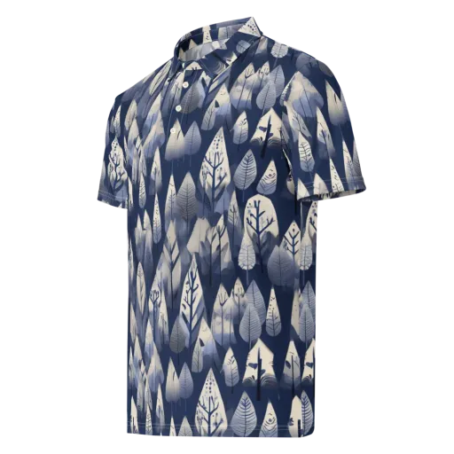 Winter Forest on a Men's Slim Fit Polo Shirt