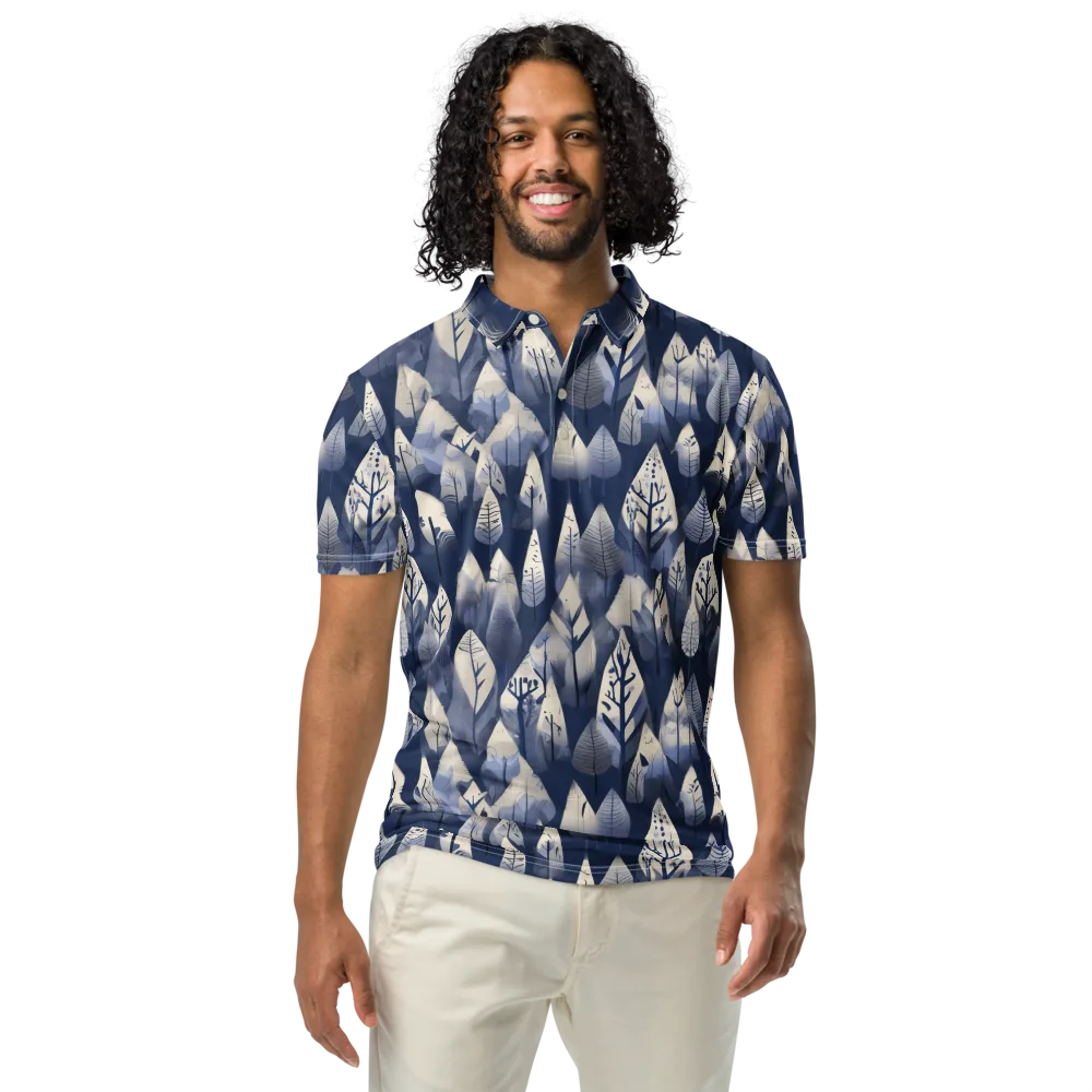 Winter Forest on Men's Slim Fit Polo Shirt — Front