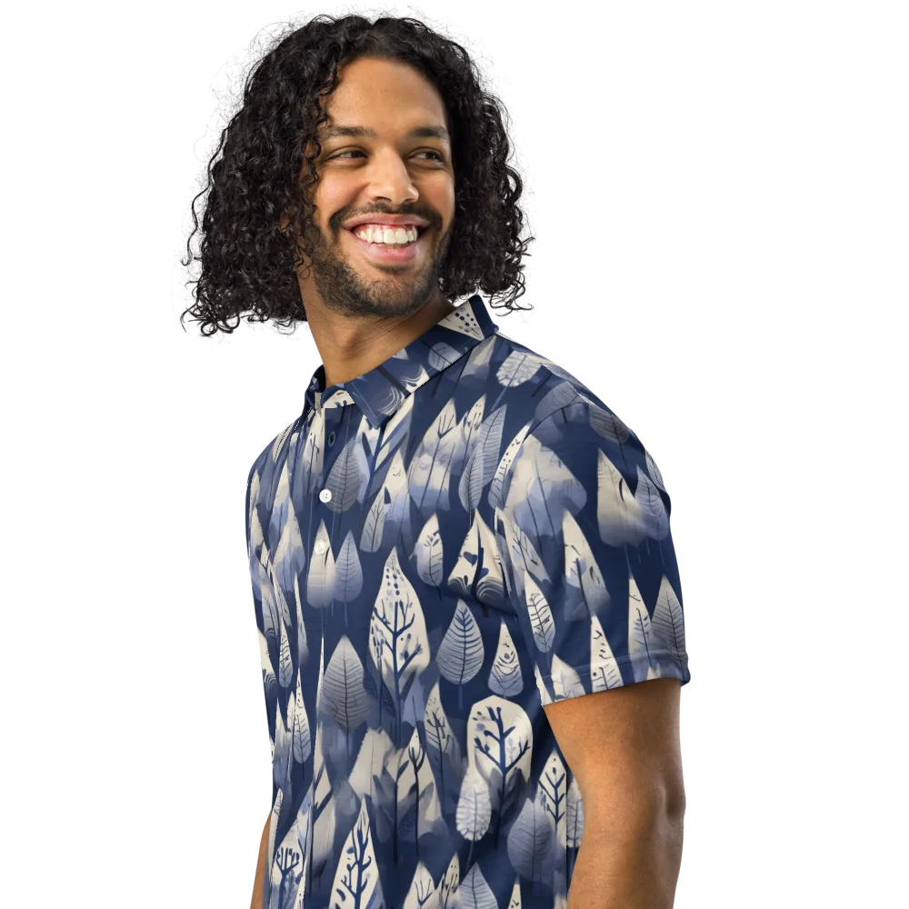 Winter Forest on Men's Slim Fit Polo Shirt — Left Front