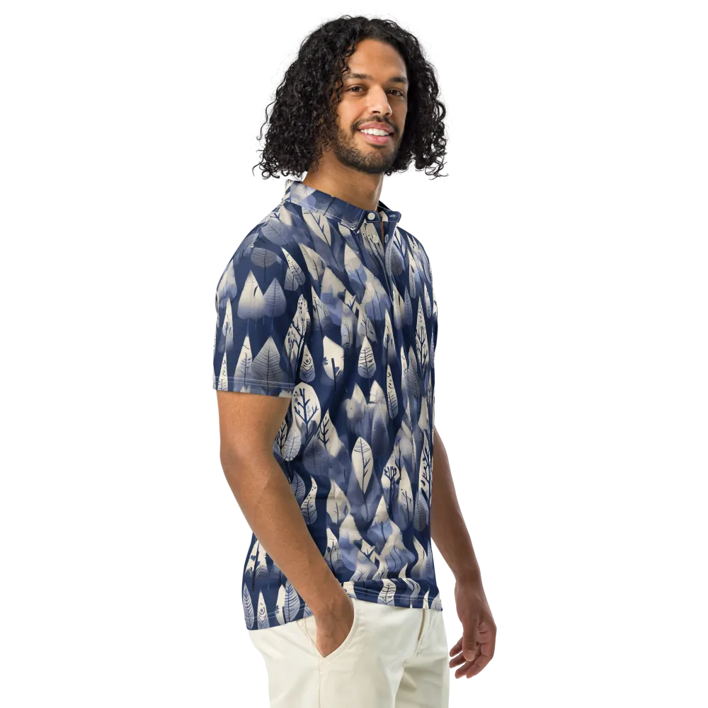 Winter Forest on Men's Slim Fit Polo Shirt — Right Front