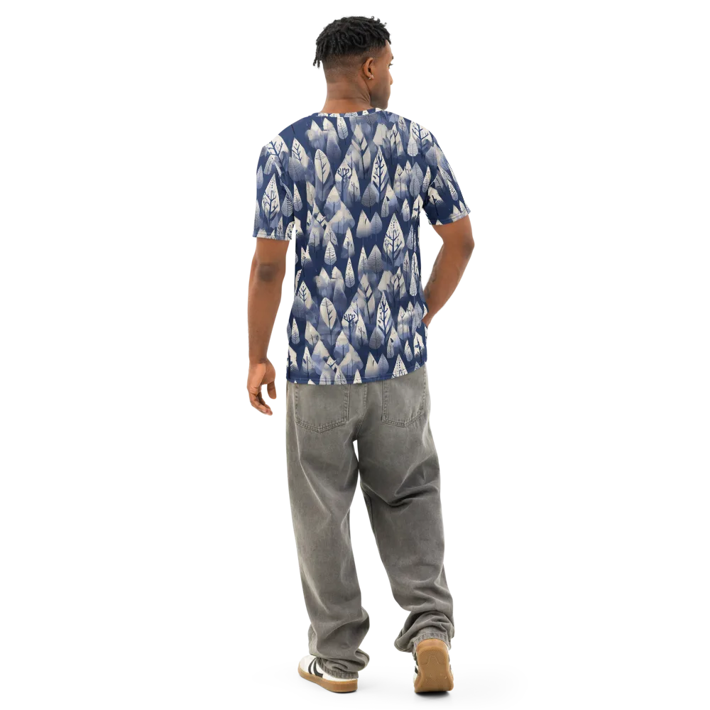 Winter Forest on Men's Cotton Crew Neck T-Shirt — Back