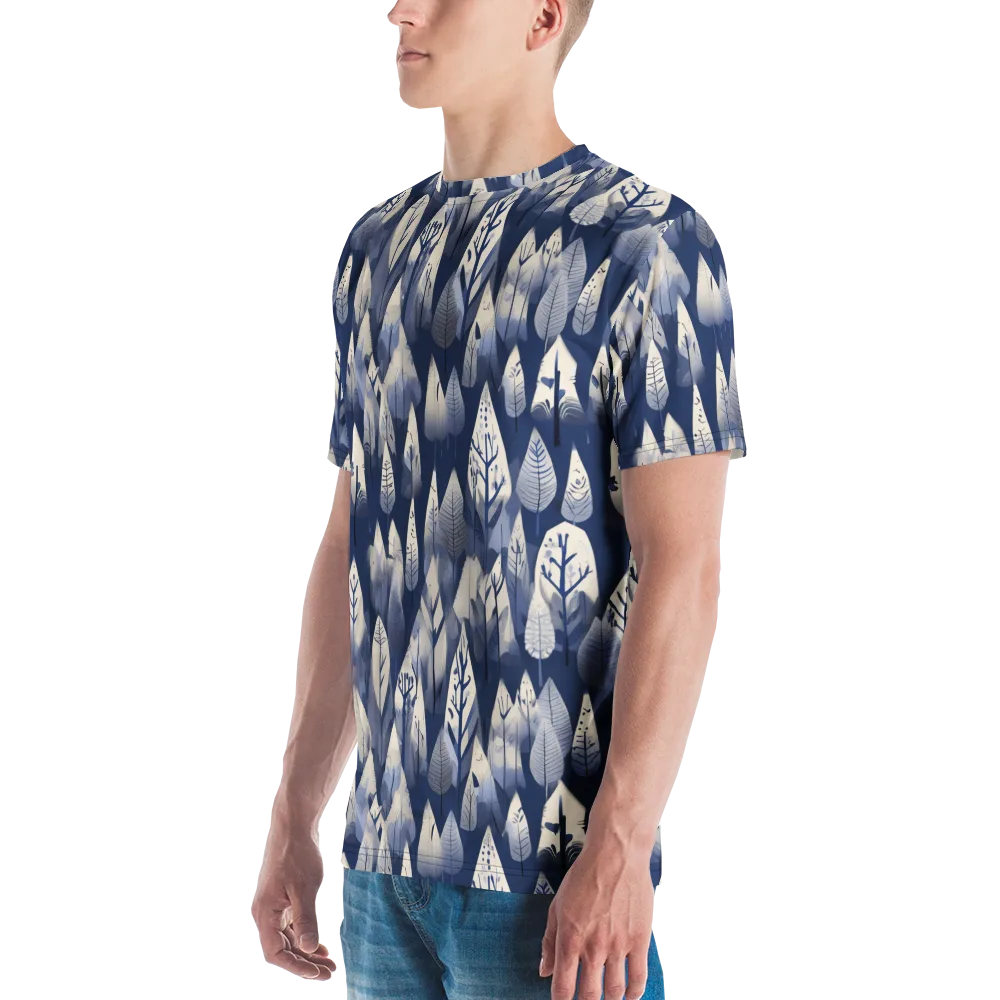 Winter Forest on Men's Crew Neck T-Shirt — Left