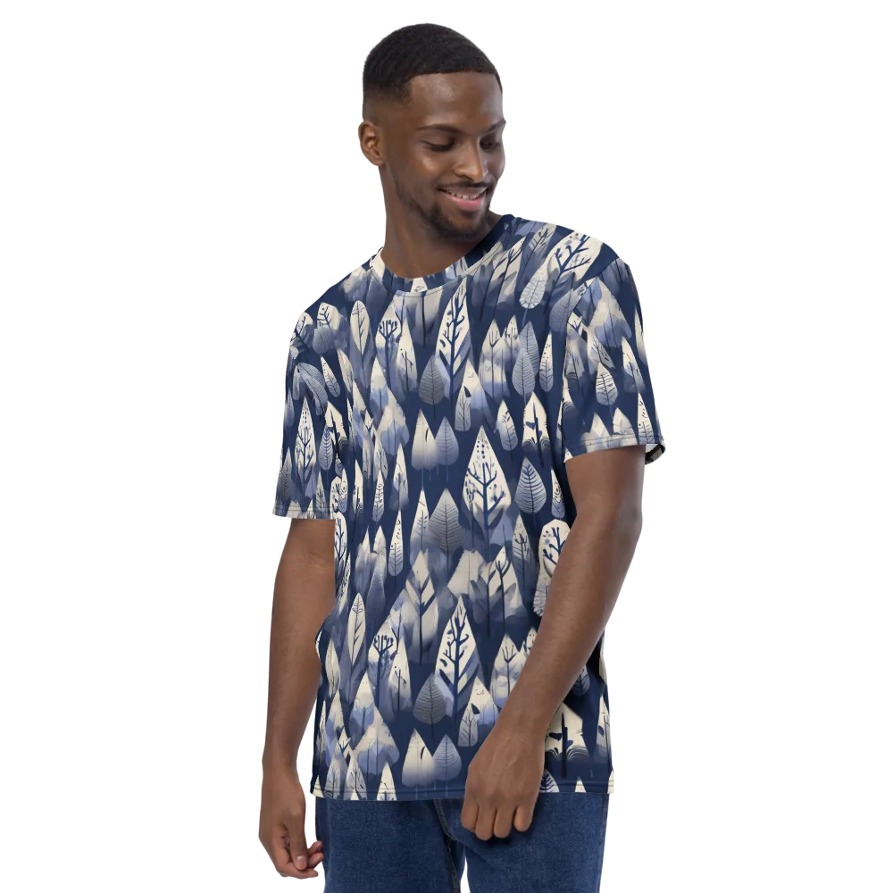 Winter Forest on Men's Crew Neck T-Shirt — Left