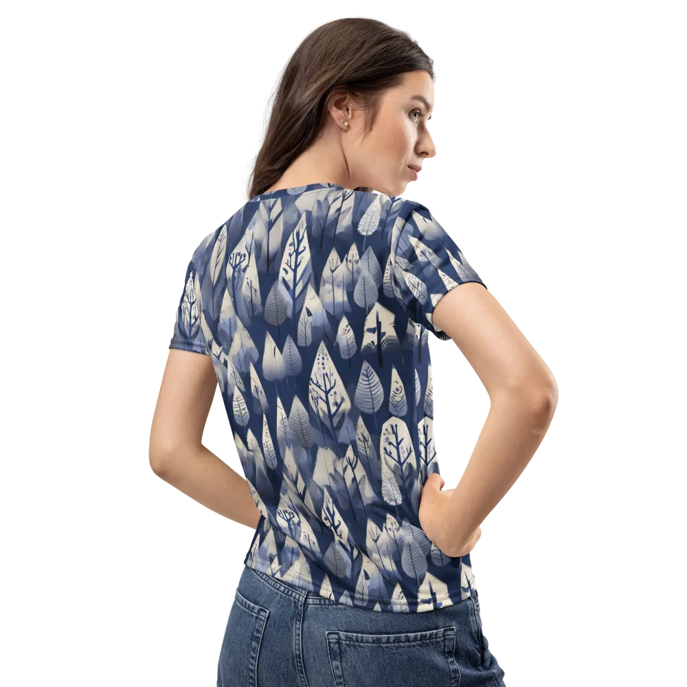 Winter Forest on Women's Crew Neck T-Shirt — Back