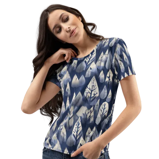 Winter Forest on a Women's Crew Neck T-Shirt