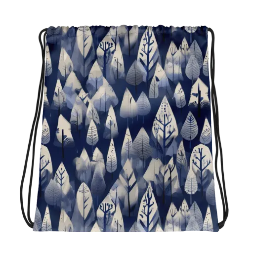 Winter Forest on a Drawstring Bag