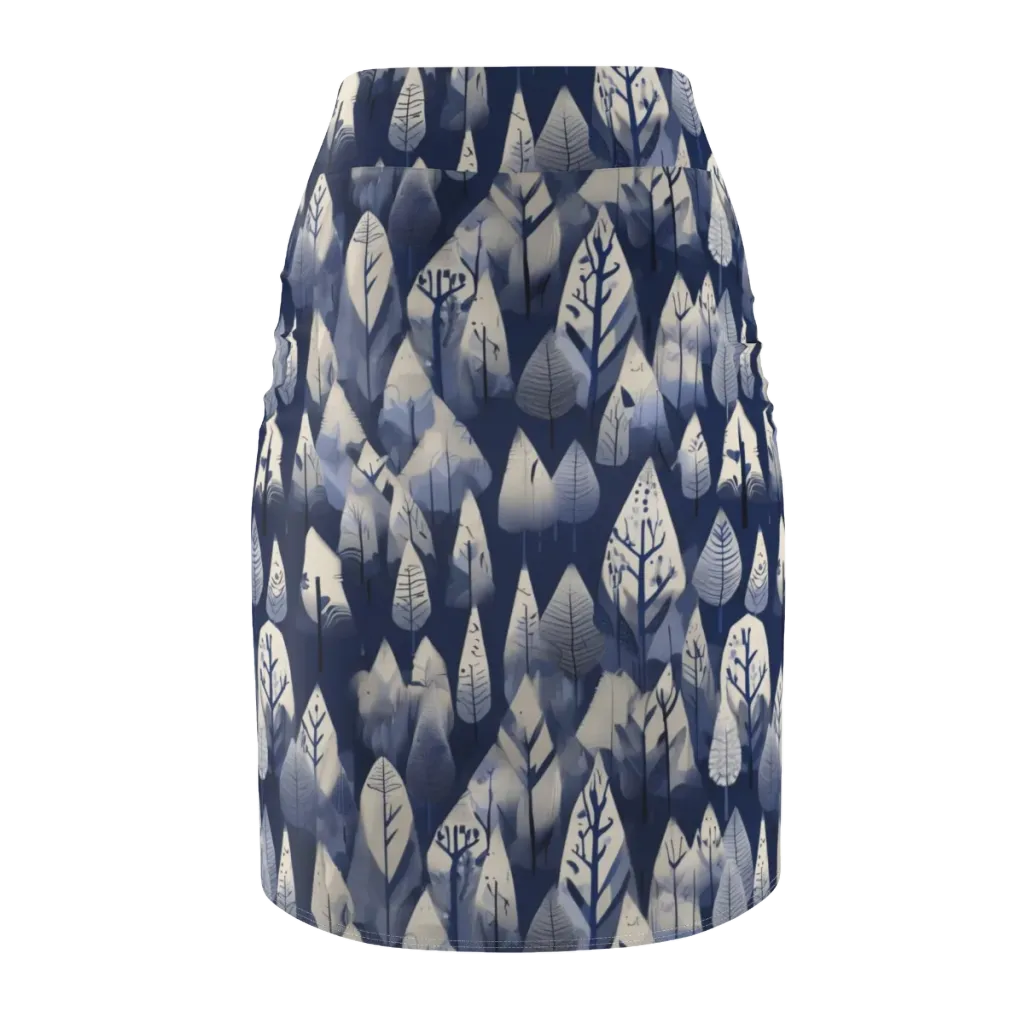 Winter Forest on Pencil Skirt — Back
