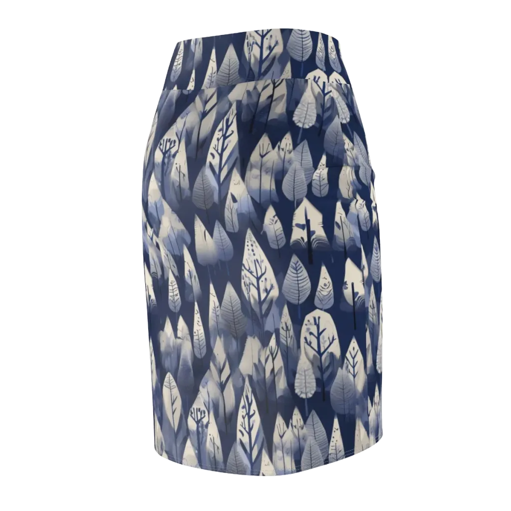 Winter Forest on Pencil Skirt — Back Side