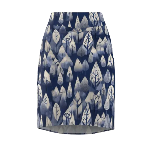Winter Forest on a Pencil Skirt